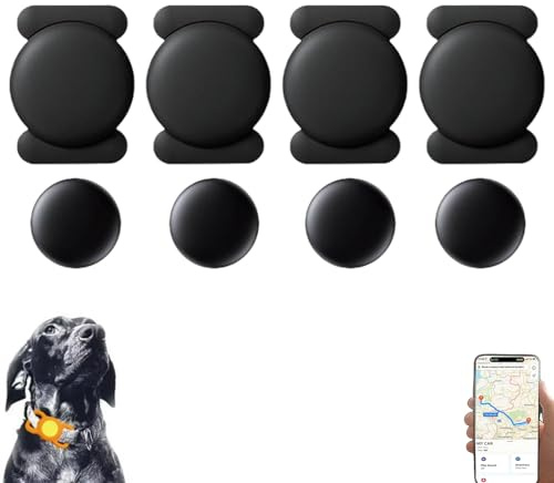 Mini GPS Tracker, Undetectable Car Tracking Device with Magnetic Case, Vehicles Tracking Device for Cars Kids Dogs, No Subscription Fee(Available for Ios) (Black 4Pcs)