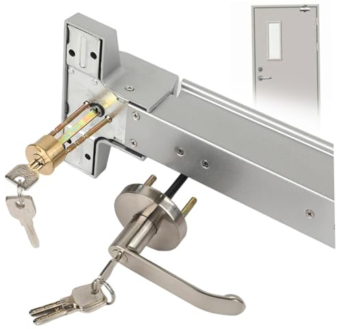 Barres anti-panique pour portes de sortie, barres anti-panique pour portes de sortie, dispositif barre poussée en fer, cylindre serrure porte commerciale 25 pouces
