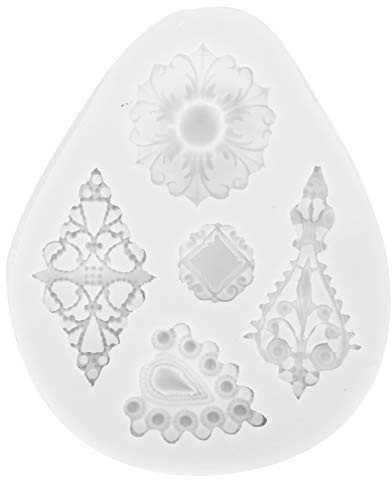 LEEZAD Diamantbrosch Silikonform, Silikontårta Med 6 Rutnät, Handgjorda Tvålform DIY Verktyg, Ädelstenschokladgodisform Bröllopstårtadekoration