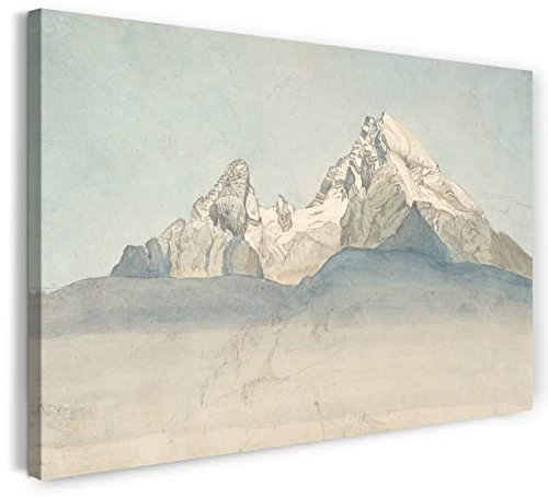 Printed Paintings Leinwand (120x80cm): August Heinrich - Der Watzmann aus dem Nordosten und einig