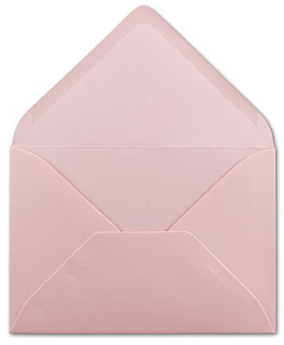 50 DIN B6 Briefumschläge Rosa - 12,5 x 17,5 cm - 80 g/m² Nassklebung Post-Umschläge ohne Fenster für Einladungen - Serie Colours-4-you