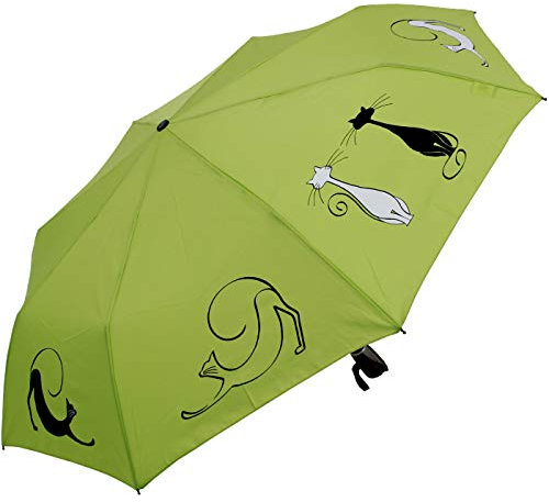 Doppler Mini Taschenschirm Auf-Zu-Automatik Cats Friends - Lime