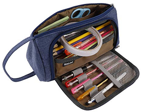 MengH-SHOP Federmäppchen, große Kapazität, Bleistifttasche, multifunktional, Segeltuch, Schreibwaren, Organizer, langlebig, Kosmetiktasche für Mädchen, Teenager, Damen