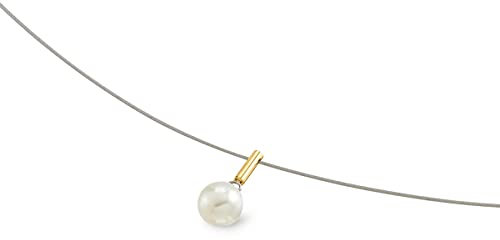 Boccia Damen Collier in der Farbe Gold poliert mit Süßwasserzuchtperle, antiallergen, 42-45cm, 08036-02