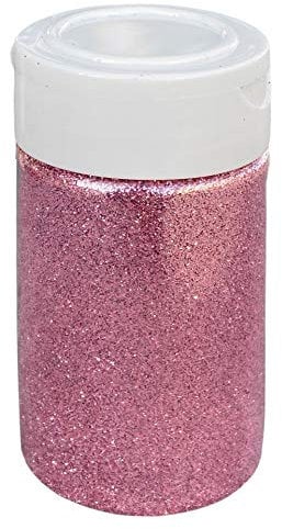 Schimmernder Glitzerpuder Glitzer-Pulver zum Basteln und Verzieren von Karten, bunter Glitter für Dekoration (Rosa 100g Streudose)