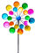 CIM Metall Windrad - Doppelwindrad Galaxy Rainbow – Gesamthöhe: 122cm, Windrad-Durchmesser: 32cm und 21cm – Gartendekoration – inkl. 2-zackiger Bodenverankerung