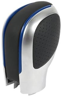 CMLGWL Schaltknauf Für Golf 6 7 R Für GTI Für Passat B7 B8 CC R20 Für Jetta MK6 Für GLI Wildleder Leder Schaltknauf Getriebe Seite Abdeckung Schalthebel(04- Blue with Holes)