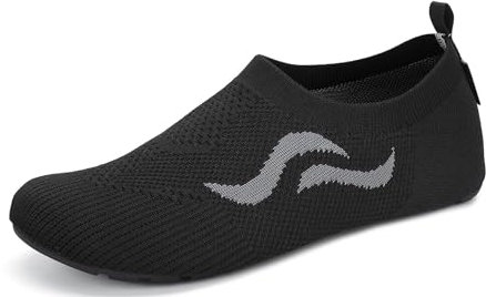 SAGUARO Zapatillas de Estar por Casa Hombre Mujer Zapatos de Casa Ligero Comodas Pantuflas Flexible Antideslizante, Negro 42/43 EU