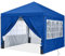 ABCCANOPY 3X3M Pop up Gazebo, Outdoor Waterproof Marquee with 4 Church Window for Outdoor Garden Party Camping, Blue
