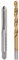 sourcing map 1/4-36 UNC Gewindebohrer gerade Nut 5,6mm Spiralbohrer Set titanbeschichtet 6542 Hochgeschwindigkeitsstahl Bohrer Maschinen Gewindebohrer
