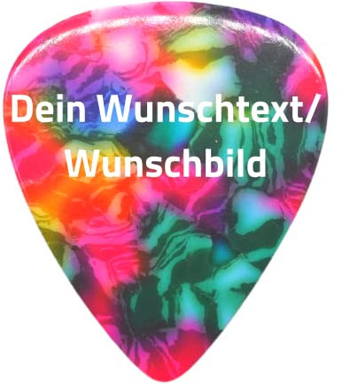 Plektrum mit Wunschtext oder Wunschbild - Personalisiertes Plektrum mit Druck - Individuell und schnell gestalten mit Wunsch-Druck - mit eigenem Bild oder Text personalisieren (Medium, Bunt)