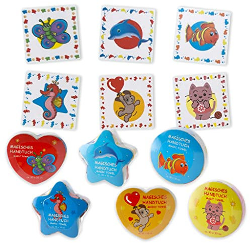 MIK funshopping Lot de 6 gants de toilette magiques - Cadeau pour enfant - Motif animaux amusants