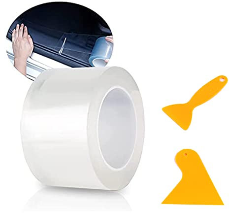 Helweet Kantenschutz Schutzfolie, Auto Folie Transparent Selbstklebend, Universal Lackschutzfolie, Selbstklebend Auto Schutzfolie für Auto Fahrrad Motorrad(5cmx10m)