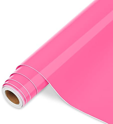 Vinilo Adhesivo Rosa- 30,5 cm x 366 cm de Vinilo Permanente Rosa Brillante, Vinilo Rosa para Cricut, Silhouette Cameo, la mayoría de las máquinas de corte