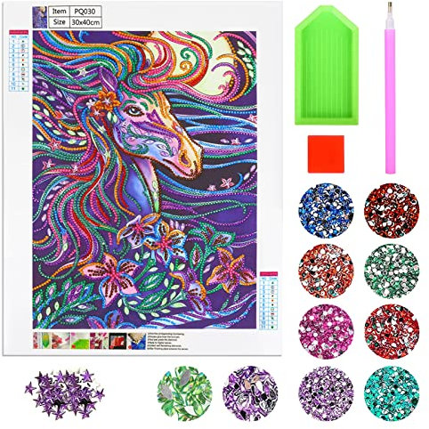 Diamant Painting Bilder Teenager Mädchen Geschenke 9 10 11 12 Jahre,5D Diamond Painting Einhorn Geschenke für Kinder Mädchen,Diamond Painting Zubehör Full Bilder für Kinder Geschenke,Home Decor