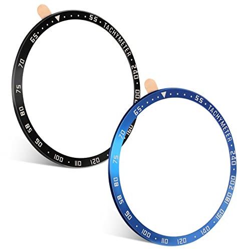 Hemobllo Uhrenlünette Kompatibel mit Uhr 46Mm/ Classic, Selbstklebend Anti Scratch Edelstahl Uhrenlünette Ring Schutzabdeckung 2St