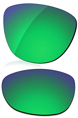 LenzReborn Verres polarisés de rechange pour lunettes de soleil Oakley Frogskins Mix OO9428, Vert gazon – Miroir polarisé, Taille unique