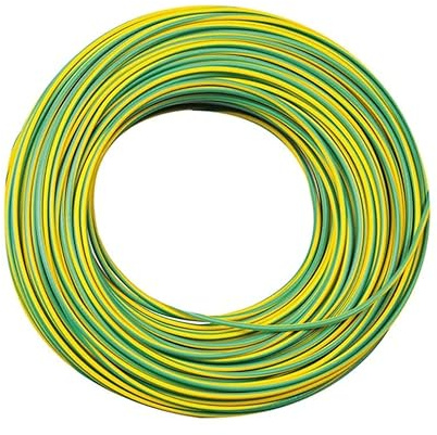 puntoluceled Cavo Elettrico FS17 6 mmq 450/750V CPR ex N07V-K Cordina Rame Flessibile - 100 metri - Giallo Verde