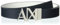Armani Exchange Men's Essenial, Double face, Metal Logo Plaque Belt, Navy/White, 30