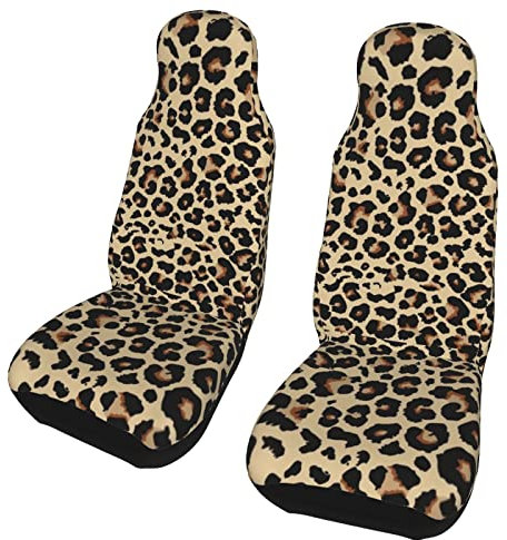 Leopard Autositzbezüge, Vordersitze, Automattenbezüge, 2er-Set, Autozubehör, Innenschutz für Damen, universell passend für die meisten Autos, SUV, Limousinen, LKWs
