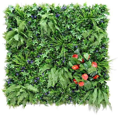 Artificial Plant Flower Living Wall Panels Realistic Indoor/Outdoor Garden 1m x 1m Home, Office, Cafe, Shop, Salon, Wedding (Hedgerow)