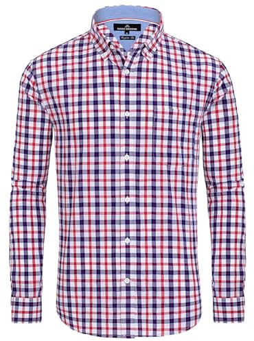 Alimens & Gentle Ac01jk-02 Chemise à Bouton Bas Homme | Extensible dans les 4 directions, infroissable, respirant, solide, formel, affaires, loisirs, travail de bureau, entretien