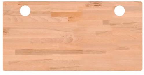vidaXL Schreibtischplatte, Tischplatte mit 4 abgerundeten Ecken, Arbeitsplatte Platte für Schreibtisch Esstisch, Holzplatte Bürotischplatte, 100x50x1,5 cm Massivholz Buche