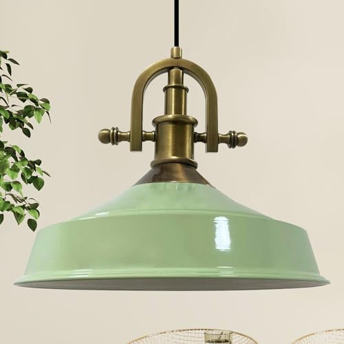 bamyum Asletl-Marine Hängelampe Industrial Vintage Ø41 cm, Küchenlampe Hängend Vintage, Pendelleuchte Esstisch Vintage, Hängelampe Esstisch, Wohnzimmerlampe, Pendelleuchte Minzgrün Metall, Küchenlampe