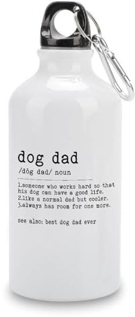 Guangpat Dog Dad Definition Typography Sports Water Bottles Dog Dad Definition Water Bottles Stainless Steel 14 OZ Funny Quotes Cycling Water Bottle with Carabiner Clip for Outdoor Camping Travel