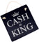 Dekolando CASH is KING Schild Nur Barzahlung Schieferschild Nur Bar Bezahlung - Wir Akzeptieren Nur Bargeld Kasse Hinweisschild (CASH is KING, 11 x 11 cm)