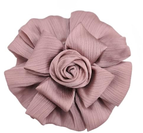 110 Mm Grande Broche En Forme De Fleur Avec Nœud De,Élégante, Faite à La Main,En Tissu,Pour Fête De Mariage,Banquet,Pour Femme,Homme, Costume,Robe,Cérémonie,Vêtements,Accessoires,Cadeaux (rose-mauve)