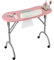 Juegos de salón de uñas, mesa de uñas con aspiración, mesa de manicura portátil, mesa de manicura móvil, mesa de uñas plegable con extracción de polvo para uñas, rodillos y reposamuñecas (rosa)