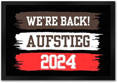 St. Pauli Aufstieg 2024 Fußmatte in 35x50 cm mit Spruch We're Back Hamburg Wappen Reeperbahn Landungsbrücken Der Hafen Ruft