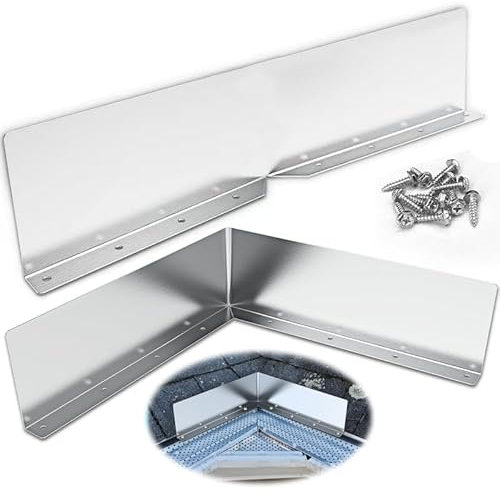 Regenrinnental, Spritzschutz, Regenrinne, Tal, Dachrinnenschutz mit Schrauben, Fallrohrumlenker, Regenumlenker, Dachrinnen für Haus, Schindeldächer, Ecke, gebogen, 2 Stück
