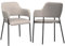 HOMCOM 2er Set Esszimmerstühle Küchenstuhl mit Rückenlehne, Leinenoptik, Polsterstuhl mit Stahlbeine für Wohnzimmer, Küche, Beige, 54 x 54 x 84 cm