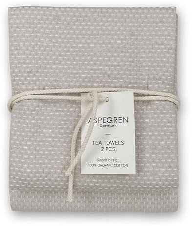 Aspegren Geschirrtücher Gastro Light Gray 50 x 70 cm im 2 er Set aus 100% Baumwolle