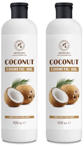Huile de Noix de Coco Set 2x500 ml - Huile de Coco - Huile Cosmétique - Huile de base - Soins de la Peau - Soins de la Cheveux - Corps - Beauté
