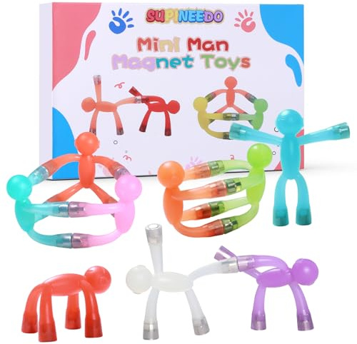 SUPINEEDO Magnetisches Reisespielzeug für Kleinkinder, 10 Stück, magnetische Menschen, lustige Magnete für Kinder im Alter von 1, 2, 3, 4, 5 Jahren, Flugzeug, Klassenzimmer, Restaurant, niedliches