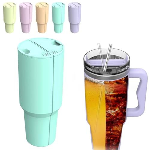 Stanley Tumbler 40oz Inner Cup Section Tray - 2-in-1 Drink Separator Silicone Liner, Dual-sided Cup Divider for Two Drinks (Blue)