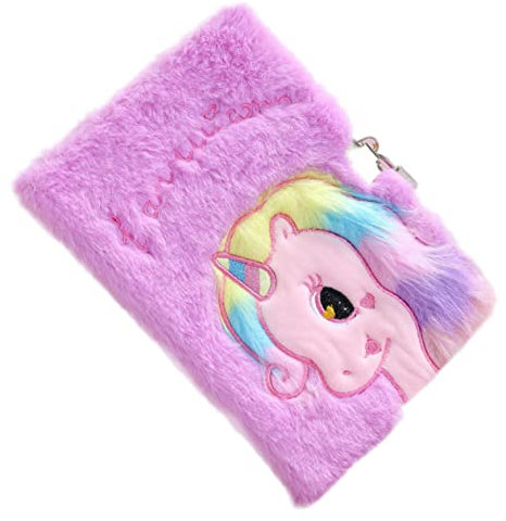 HONMEET Diario Per Bambine Con Serratura Taccuino Peluche Unicorno Per Scrivere Pianificare e Registrare Idee Accessorio Per Ragazze e Studenti Per Uso Quotidiano