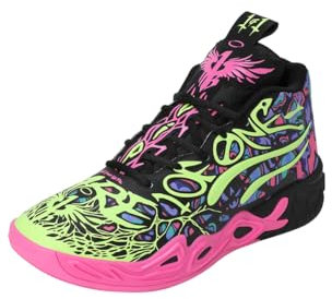 Puma Scarpe da basket unisex per adulti Mb.04 Heem, Nero-Rosa Luminoso-Lime Elettrico, 47 EU
