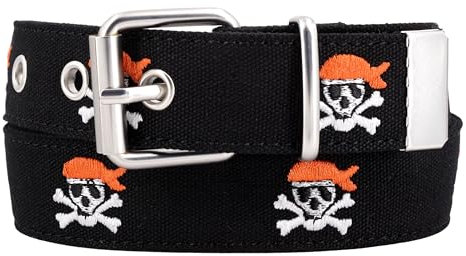 EANAGO Kinder Gürtel Jungen – Robuster Stoffgürtel mit Stickerei – Verstellbar 3–12 Jahre – Bequeme Schnalle – Hochwertiges Accessoire für Schule, Freizeit & Alltag