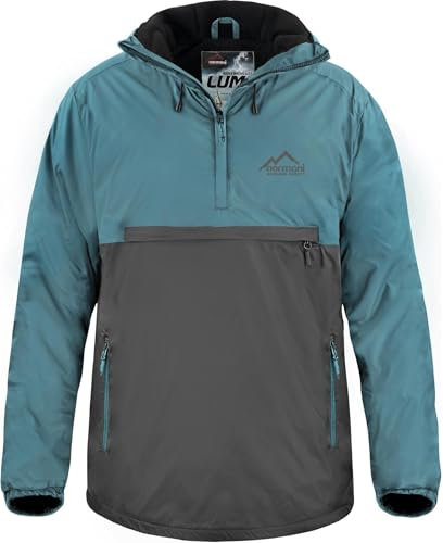 normani Wasserdichter Windbreaker mit Fleecefutter bis -20°C Winter-Anorak gefüttert für Damen und Herren von S-4XL - 11.000 mm Wassersäule Farbe Navy/Anthrazit Größe L/52