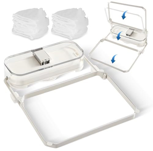 Colino per lavello in ferro scolapasta rimovibile assorbente per la cucina con 50 sacchetti filtranti lavandino scolapasta cucina per filtrare verdure frutta rifiuti cucina (bianco argento)