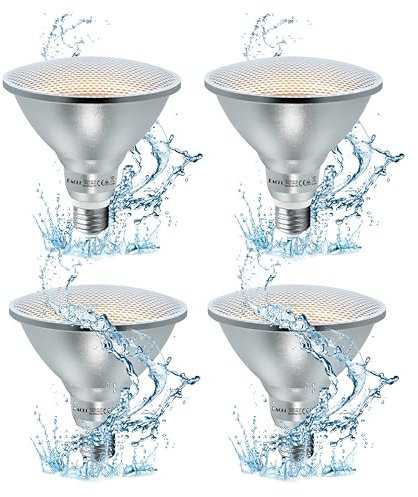 EACLL E27 PAR38 LED Warmweiß 18W Ersetzt 120W Halogen Glühlampe, 4er-Pack. 2000 Lumen 3000K Leuchtmittel, AC 230V Flimmerfrei Energiesparlampe, IP65 Lichtwinkel 60° Reflektorlampen Nicht Dimmbar