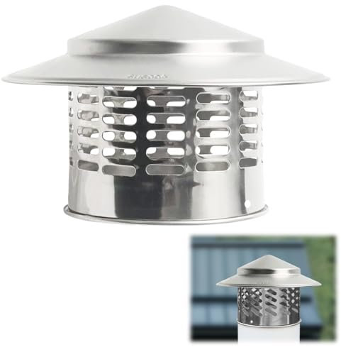 YushengTai Schornsteinabdeckung 110MM Regenhaube Schornstein Kaminabdeckung Edelstahl Kaminrohr Abdeckung Runder Regenhut Vogelschutz Edelstahl Dunstabzugshaube Schornstein Abluftabdeckung