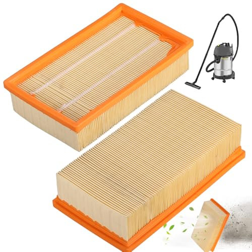 CLIUNT 2 Stück Flachfaltenfilter, Filter für Kärcher Staubsauger NT25 NT35 NT45, Flachfaltenfilter Filter Ersatz für Allergiker gegen Feinstaub/Gerüche