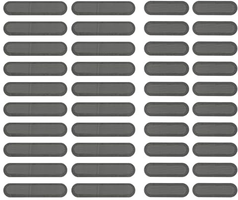 PATIKIL Phone Dustproof Net Stickers, 40 Pcs Phone Speaker Anti Dust Protector Cover Universal Speaker Mesh Sticker for Mobile (0.87x0.2/0.63x0.2), Black