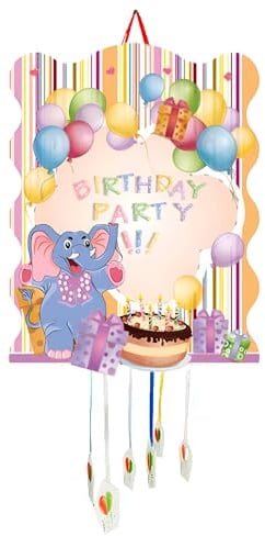 Piñata zum Kindergeburtstag, Pinata für Kinder, Dekoration für Kinderpartys, Jungen und Mädchen, große Pinata, zum Befüllen mit Spielzeug und Süßigkeiten, leicht zu befüllen (Elefant)