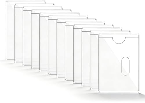 WENRENMK 12 Stück Scheckkartenhülle, EC Karten Schutzhülle mit Löchern | Transparente Ausweishülle, Kreditkartenhülle zur Aufbewahrung und zum Schutz von Ausweisen, EC-Karten, Bankkarten